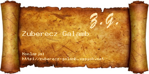 Zuberecz Galamb névjegykártya